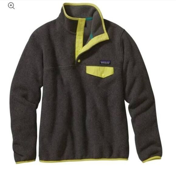 Patagonia Women's Lightweight Synchilla  Snap-T Pullover in grey/green sz XS - Picture 1 of 4